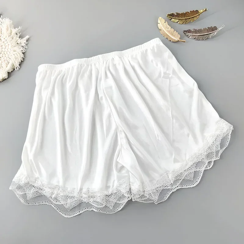 Silk Sleeping Shorts Ladies Pajama Shorts Underwear Cool Comfortable Summer Female Sleep Bottoms Simple Home Safety Safety Shorts Women Shorts Underwear