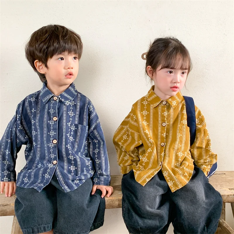 면 대마 조각 꽃 블라우스, 긴팔 셔츠, 숲 스타일 레트로 가디건 코트, 심플한 가을 시즌 신상
