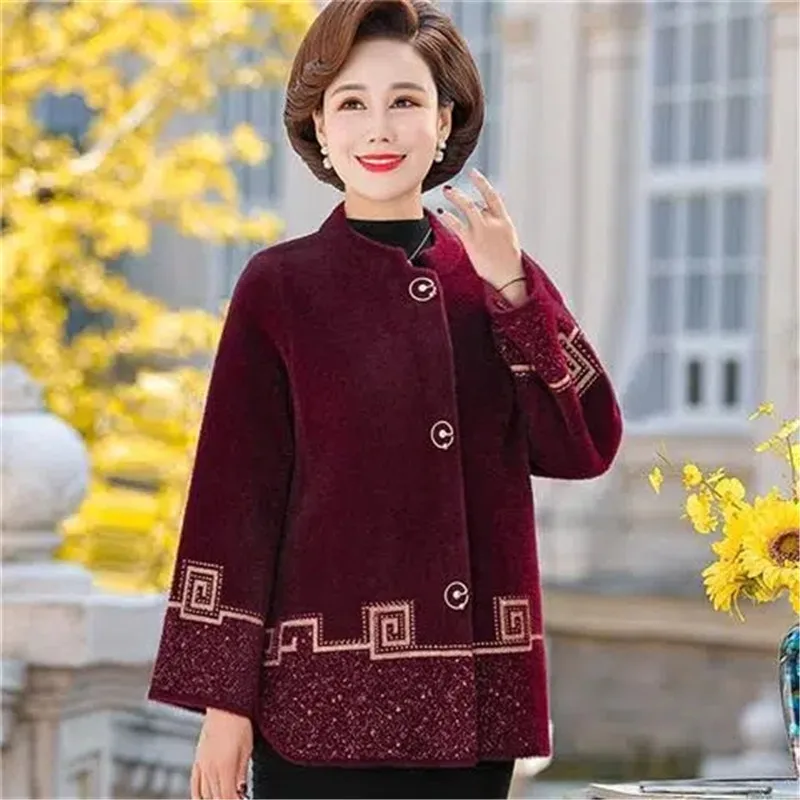ニットカーディガン シニアレディース ジャケット 高齢者 中年 婦人服 おばあちゃんのコート セーター あったかい 柔らか おおきいサイズ ww-tops384-06.jpg