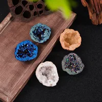 Nature Agate Geode Stone Irregular Colourful Electroplating Druzy Cluster Rocks Mineral Specimen Home Decor 2