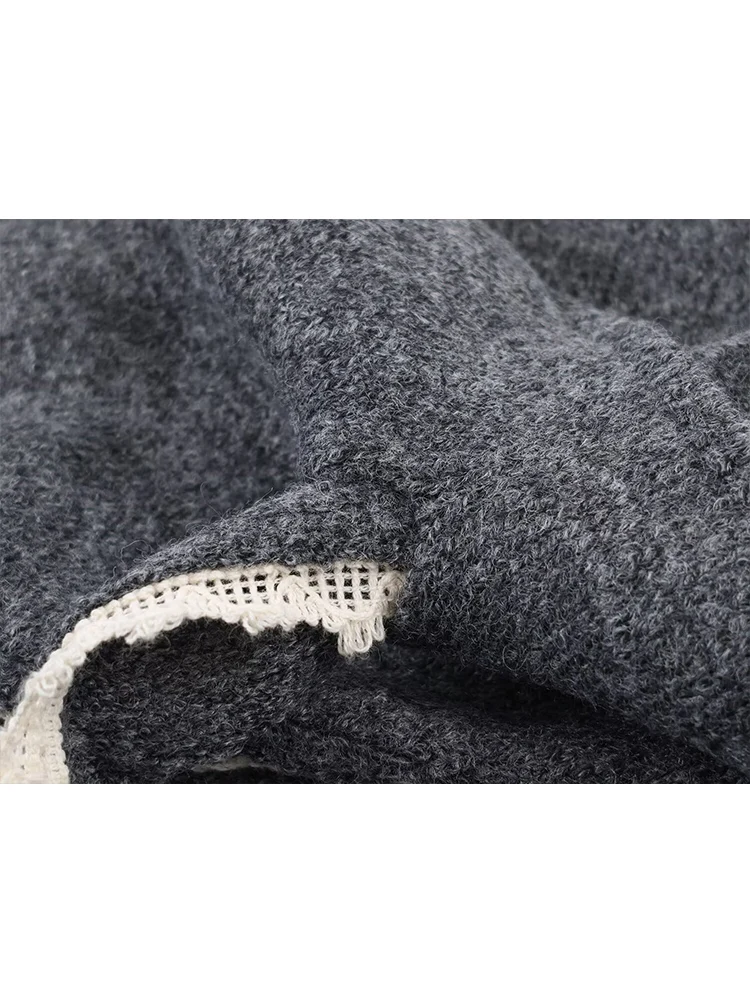 Fashion Women Round Neck Sweater With Scarf Chic Single Breasted Knitted Long Sleeve Coats Autumn Winter Casual Knitwear