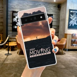 Clear Soft TPU Phone Case with Marathon Running Design - Pixel 9 Pro (A1)