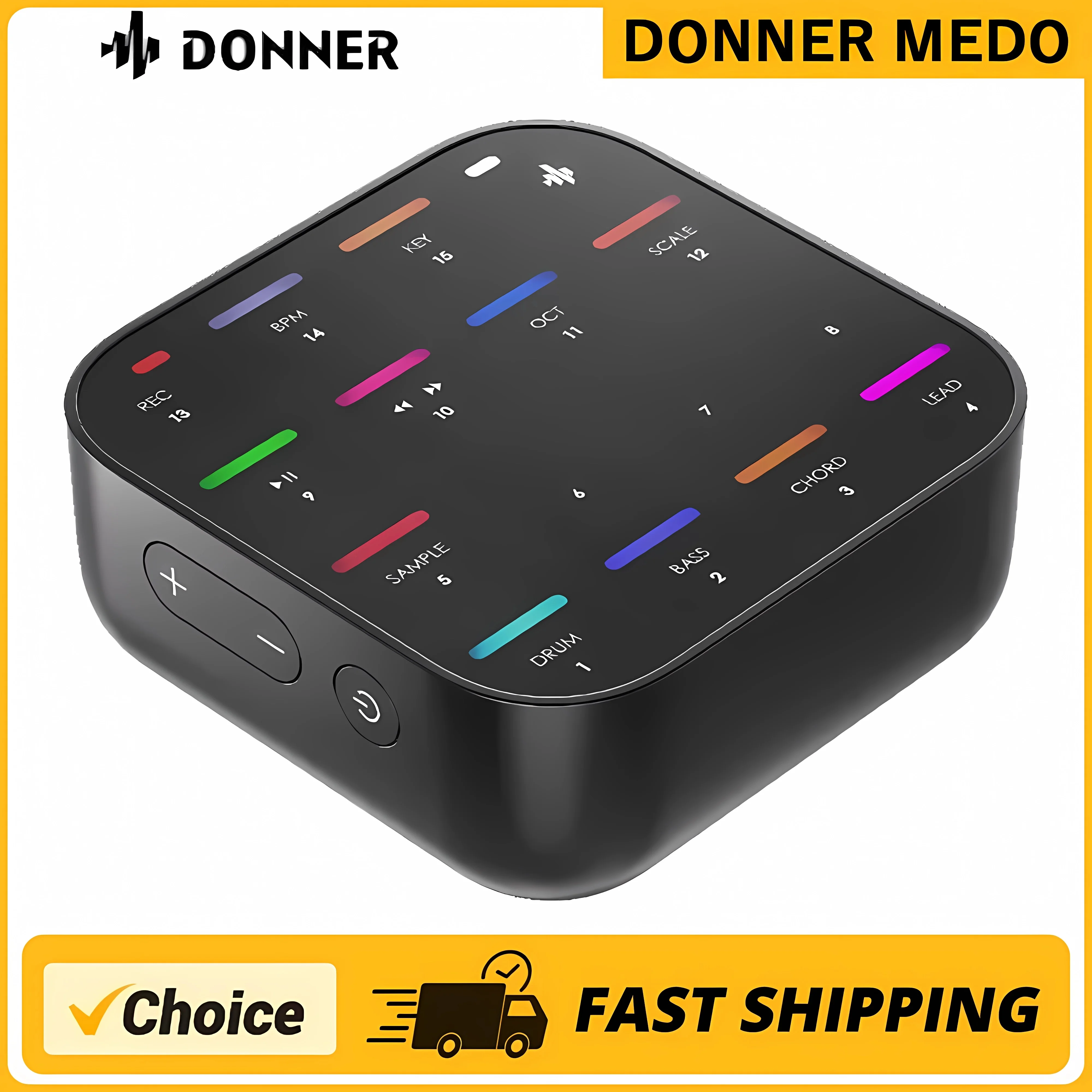 Portable drum pad Virtual drum kit Electric drum trigger sponge Donner MEDO Bluetooth MIDI Controller Portable Electronic Instrument Chord Sample Lead Bass Drum