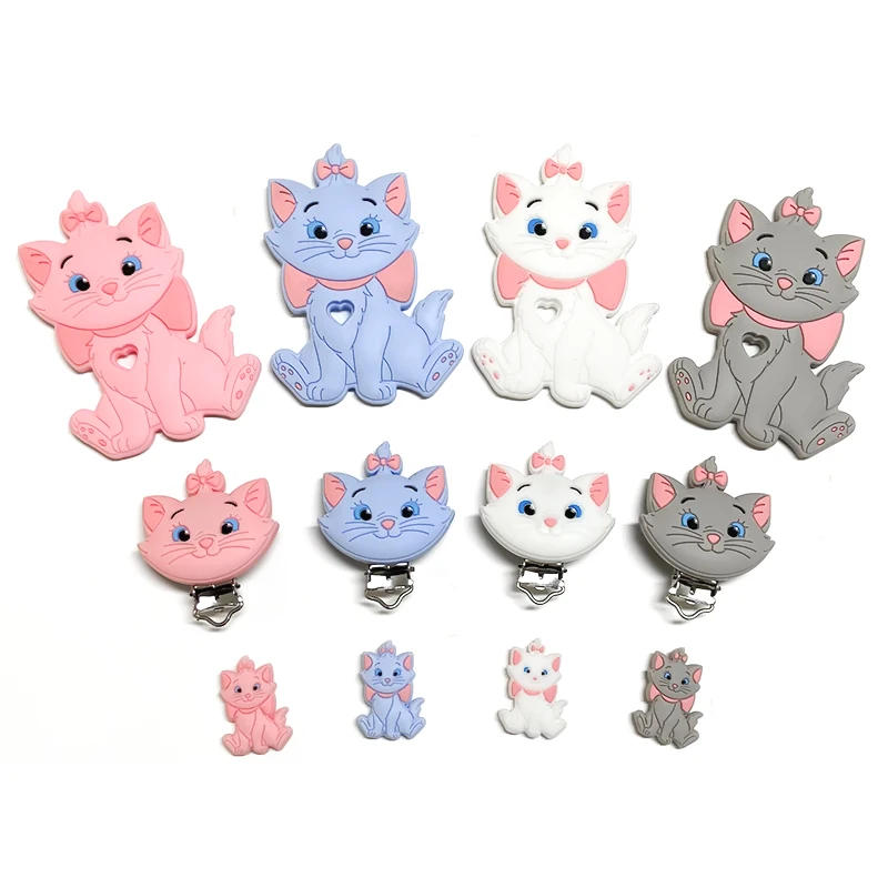 5/10pcs Silicone Disney Marie Cat Silicone Pacifier clip Molar Bead DIY Pacifier Chain Jewelry Accessories pacifier clip pacifier chain pacifier accessories teether clip teething beads teething toy tethers baby silicone accessories