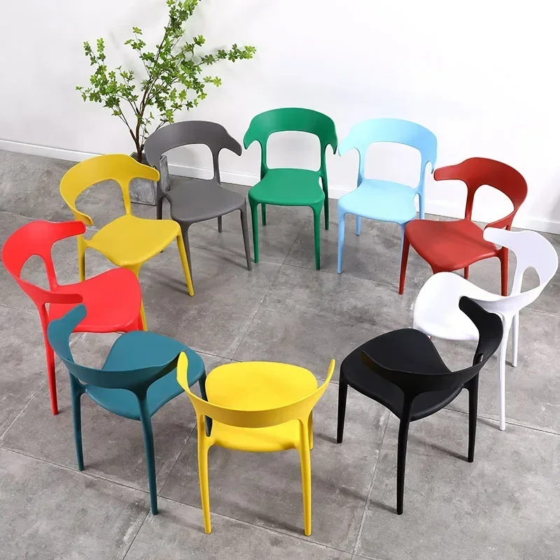 Plastic backrest rubber Home dining thickened modern simple outdoor chair