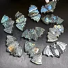 Natural Labradorite Bat Carving Quartz Crystal Hand Carved Figurine  Reiki healing  Natural Gemstone Home Decor Collection Gift 6