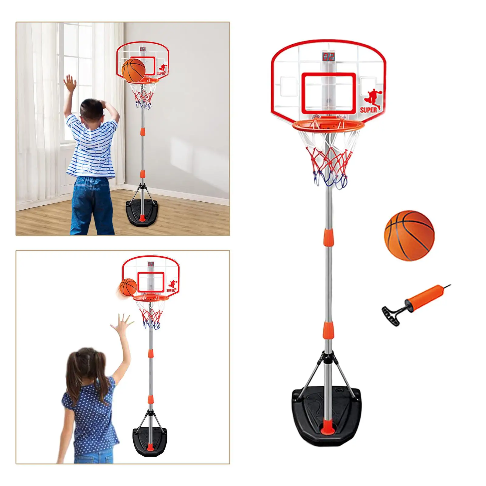 Panier de basket-ball pour enfants, support réglable en hauteur,  électronique - AliExpress