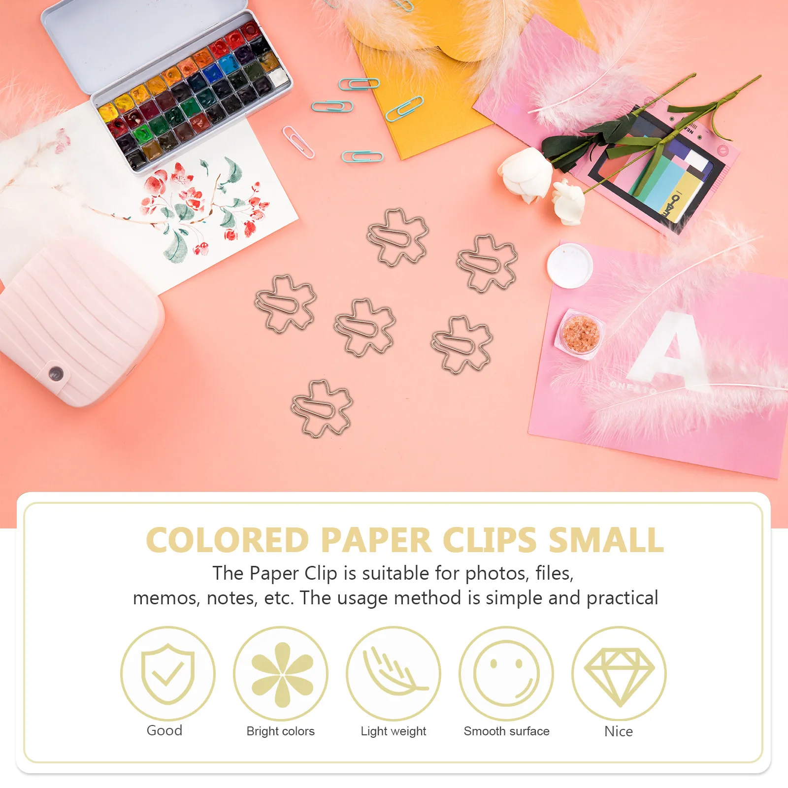 36Pcs 꽃 모양의 종이 클립 크리 에이 티브 금속 장식 북마크 사무실 학교 용품 메모 클립 주최자 파일 클램프