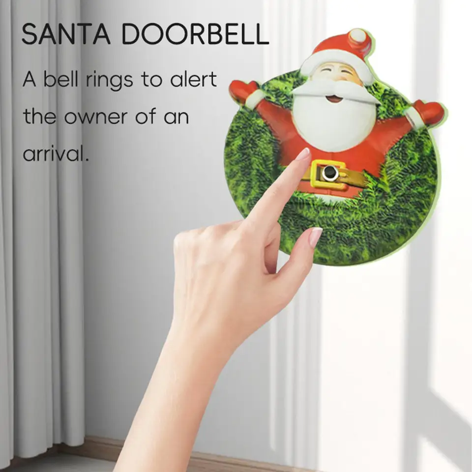Pumwoy Campanella a Mano, Campana di Babbo Natale manico in legno massello, Dinner Bell Campana adatto per la casa, la scuola, la decorazione delle vacanze