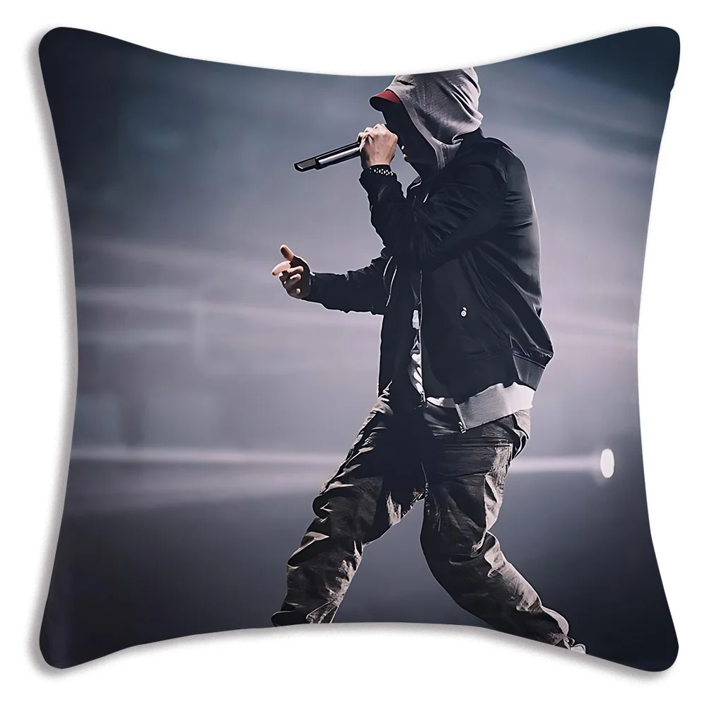 Hip Hop Rapper Eminem Pillow Covers Cartoon Sofa Decorative Home Double-sided Printing Short Plush Cute Cushion Cover 5