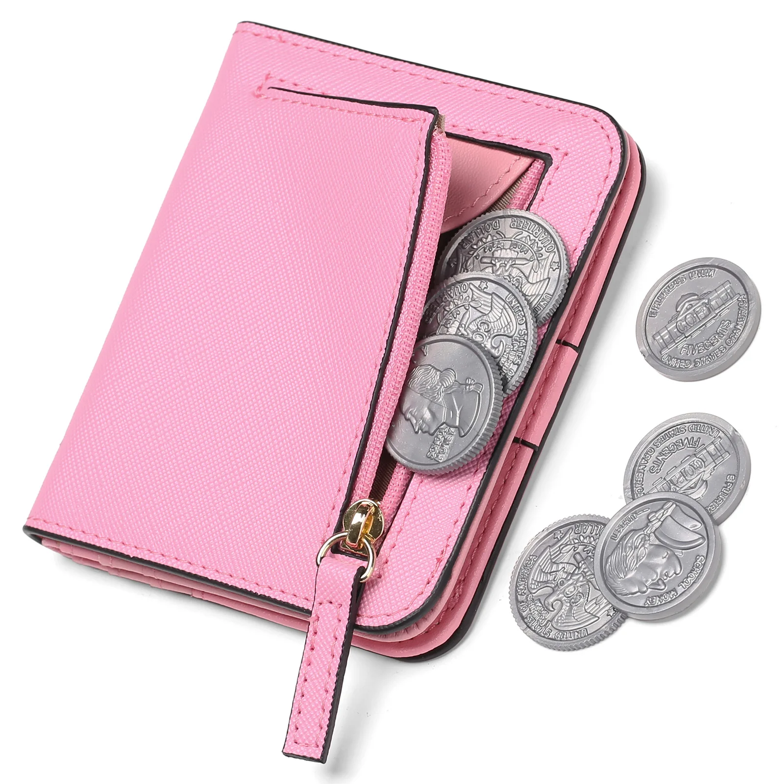 2025 new girl purse custom letter short purse girl cute purse multi-function simple purse Anti-theft cash bag 2