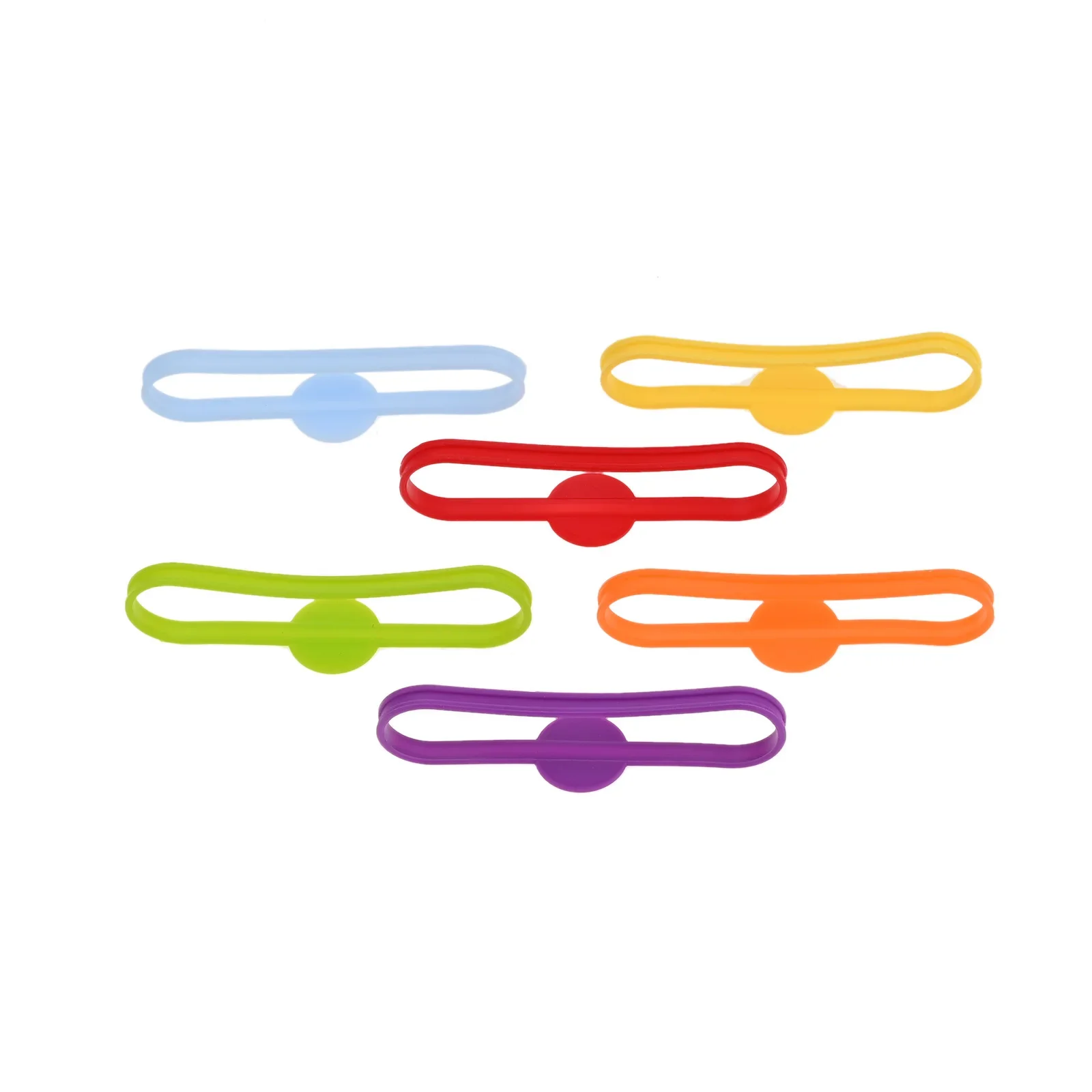 6pcs Colorful Silicone Wine Glass Markers Elastic Tag Ring 3.26" Drinking Cups Distinguishing Signs Wedding Party Home/Hotel/Bar