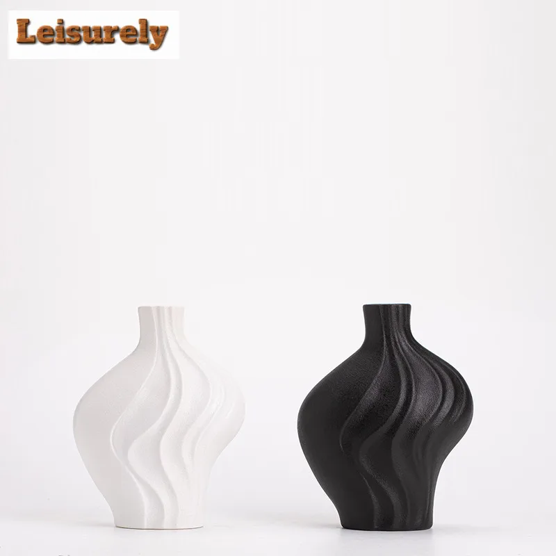 Modern Flower Vase Wave Ceramic Vase Flower Pot Basket Nordic Home Living Room Decoration Ornament Wedding Flower Arrangement