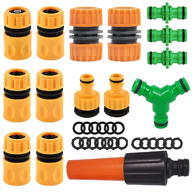 

Plastic 4-Point Water Pipe Quick Connector Set Gardening Watering Irrigation Quick Connector Connector Accessories