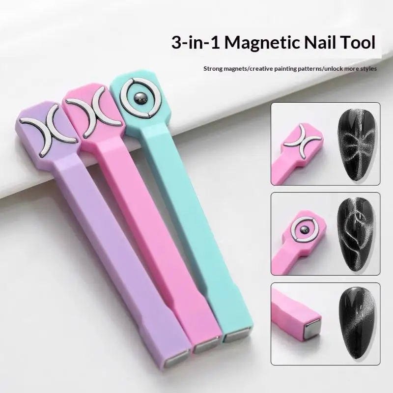 1Pcs 특수 3-in-1 자석 강력한 멋진 다기능 자석 새로운 네일 아트 고양이 눈 네일 아트 도구 가정용