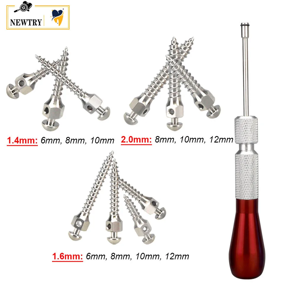 

10Pcs Dental Orthodontic Anchor Screw Titanium Micro Mini Implant Screwdriver Dentist Anchorage Self Drilling Wrench Handle Tool