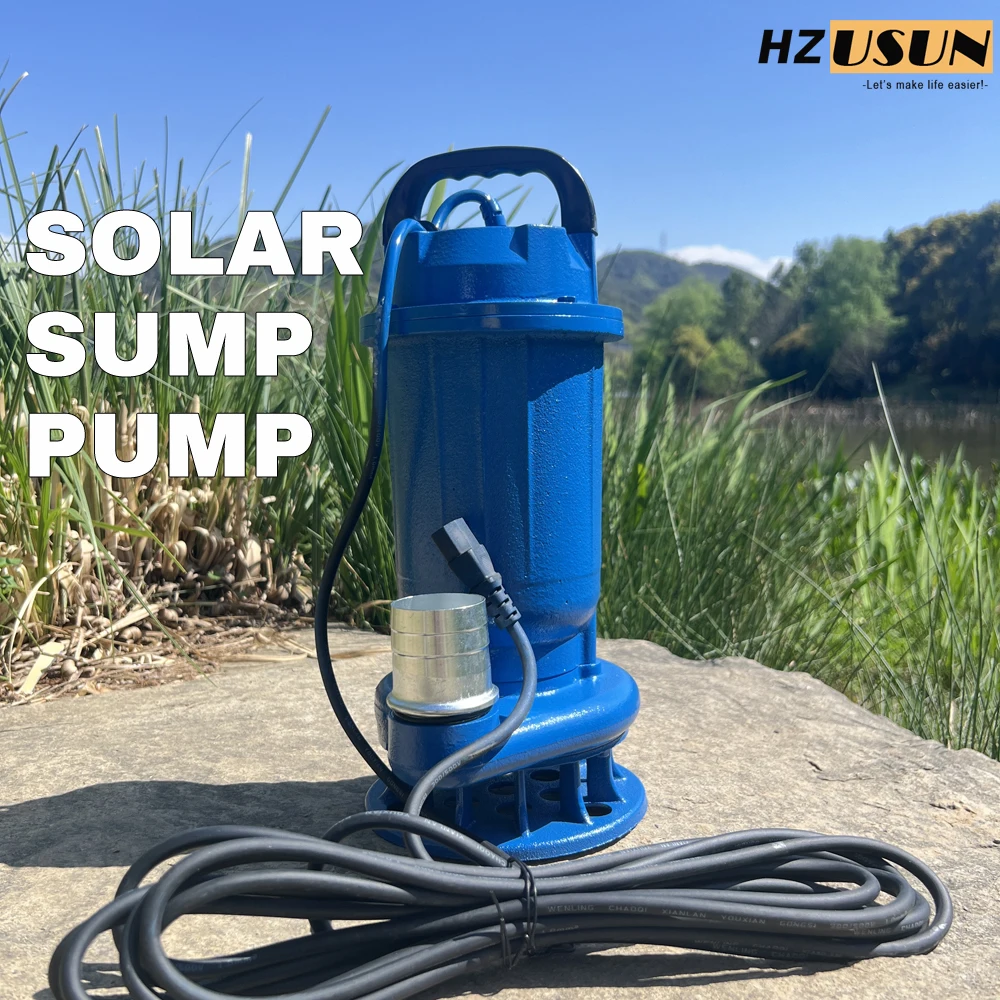 1 แรงม้าพลังงานแสงอาทิตย์มอเตอร์กลางแจ้งน้ําสกปรก Sumpit ท่อระบายน้ําปั๊มแบบพกพา Off Grid BLDC Submersible น้ําท่วมระบายน้ําปั๊ม 1