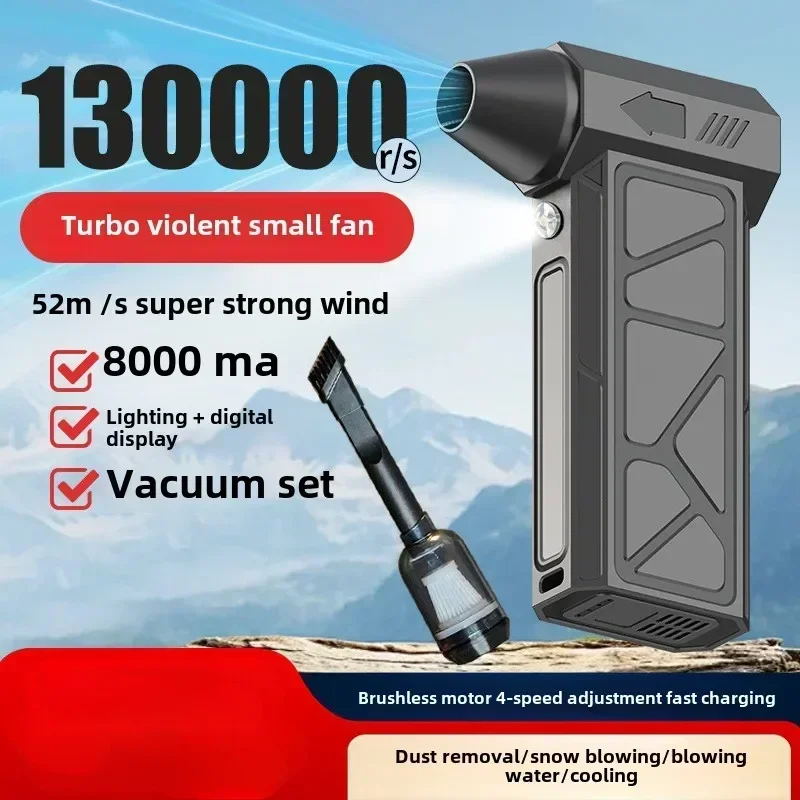 Type-C Violent Fan 130000RPM Powerful Vacuum Dust Cleaner Fast Charging Strong Winds 53m/s Brushless Turbo Jet Blower 2