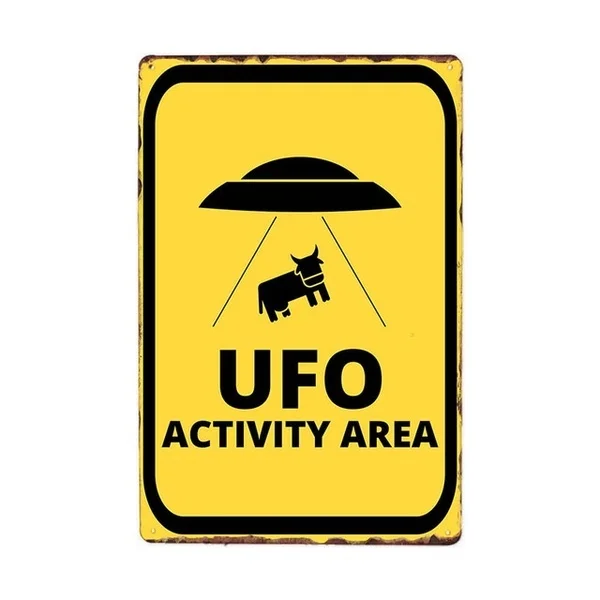 Area 51 Tin Sign Metal Poste UFO Vintage Plaques Decorative Wall Plates Retro Cafe Bar Decoration 20x30cm | Дом и сад