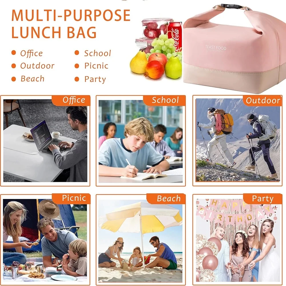 Durable Thermal Insulated Lunch Tote and Food Carrier