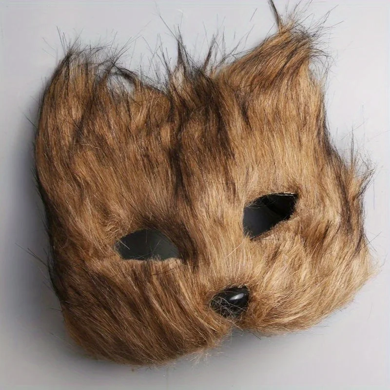Fuchs Langes Haar Simulierte Halbgesichtsmaske Halloween Cosplay Make-up Ball Party Prop Liaozhai Little Fox Fairy Maske – Detail 5
