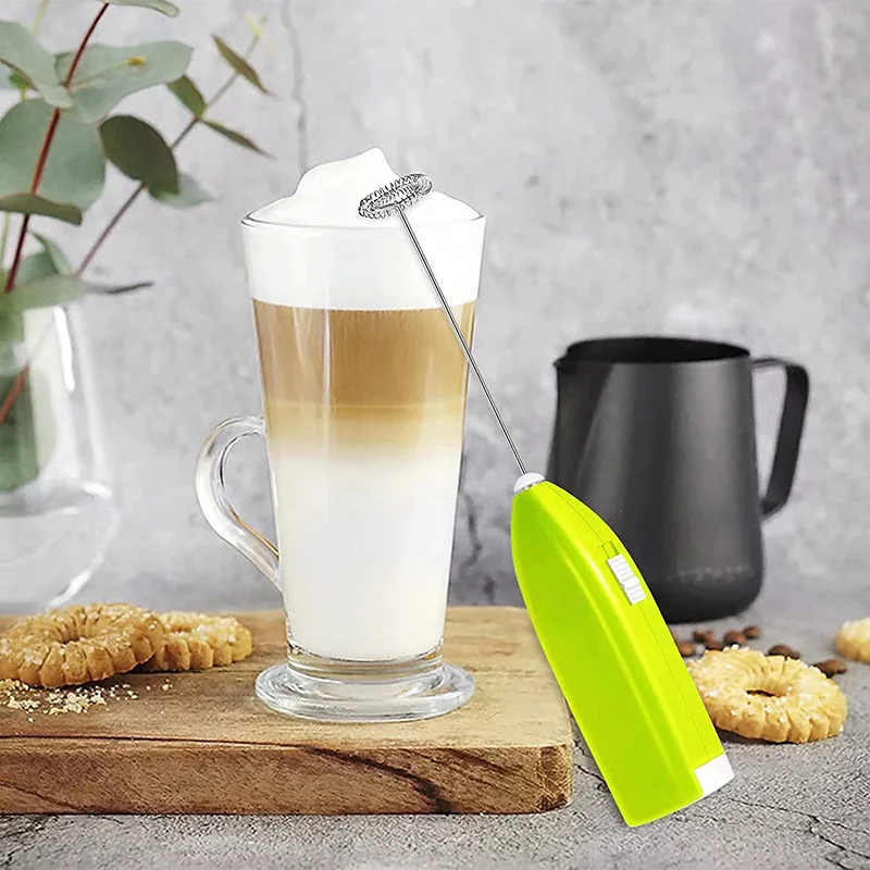 Electric Egg Whisk Milk Frother For Coffee Kitchen Mini Stainless Steel Tea Coffee Drink Milk Mixer Cream Blender Kitchen Gadget