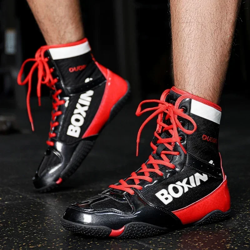 Men Women Wrestling Shoes Boxing Shoes For Couples Non-Slip Gym Man Lace Up Boy Zapatillas Powerlifting
