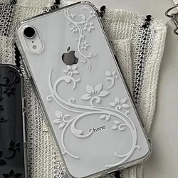 Elegant Minimalist Black & White Floral Shockproof Phone Case - iPhone 12 Mini (2)