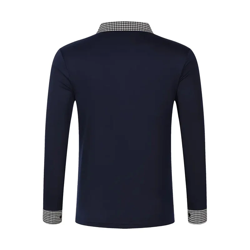 Spring and Autumn Men's Long Sleeve Polo Shirt Classic Business Office T-shirt Male Street Casual Fashion Solid Color Top