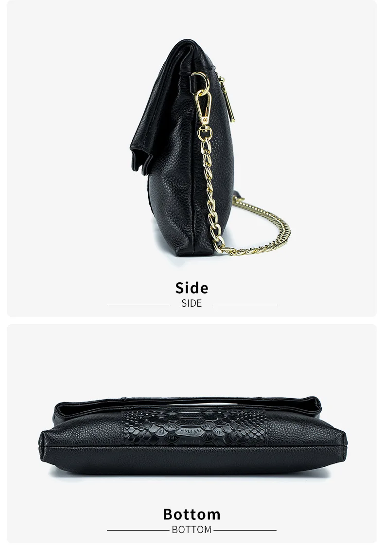 Alligator Muster Damen Echt leder Clutch Tasche Krokodil Rindsleder Handtasche Frauen Luxus Kette Schulter oder Umhängetaschen – Detail 10