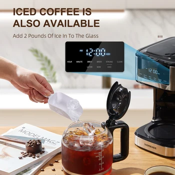 Programmable Drip Coffee Maker 12 Cup, Coffee Machine with Iced Coffee Function, Touch Screen, Regular & Strong Brew 4