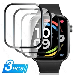 3 - Pack 9D Full Coverage Screen Protector for Smartwatch - Explosion - Proof HD Films, Curved Protection (3Pieces - Black)
