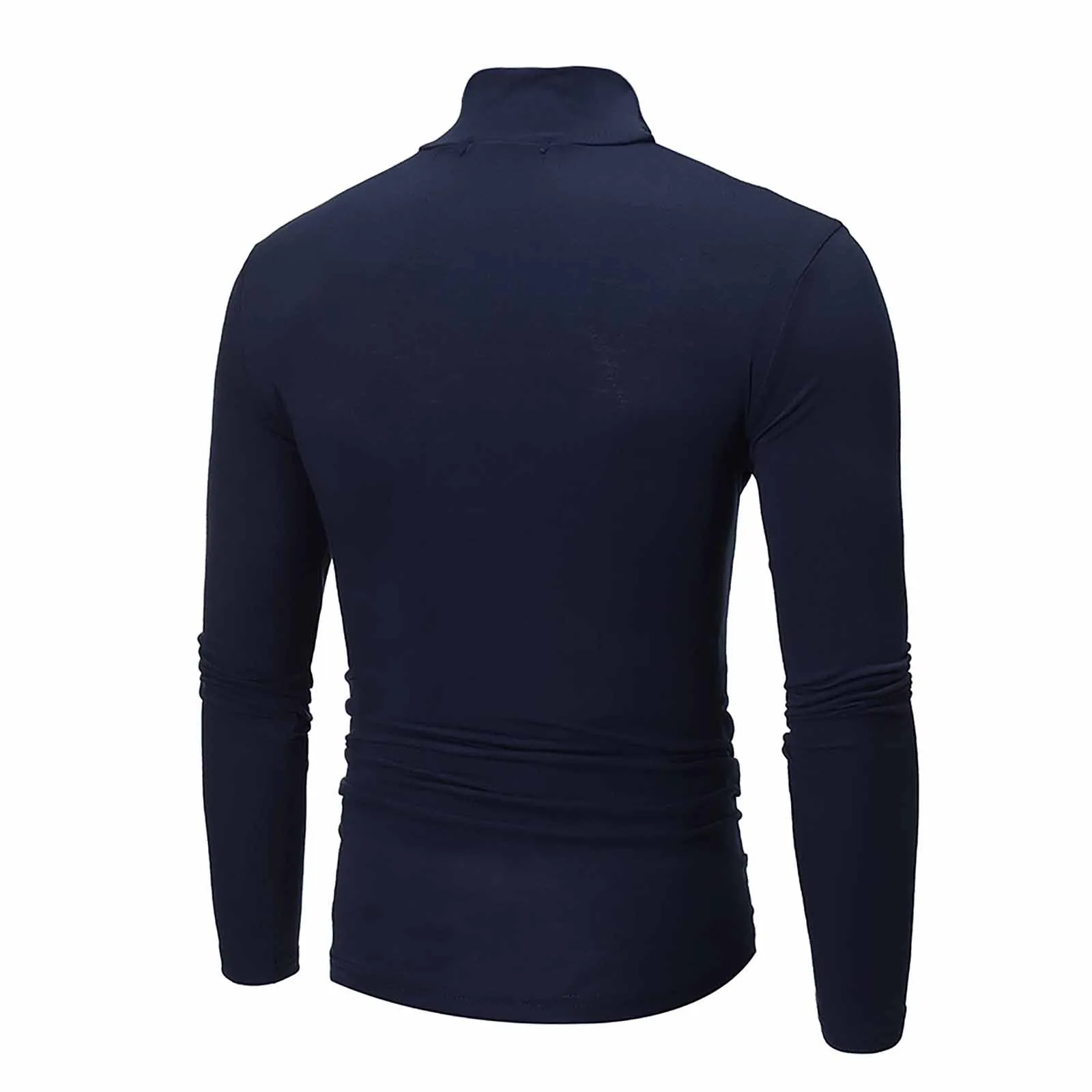 New High Quality Men'S Sweater Cotton Sweater Men'S Pullover Half High Collar Soft And Warm Knitted Men'S Slim Fit Knitwear 5
