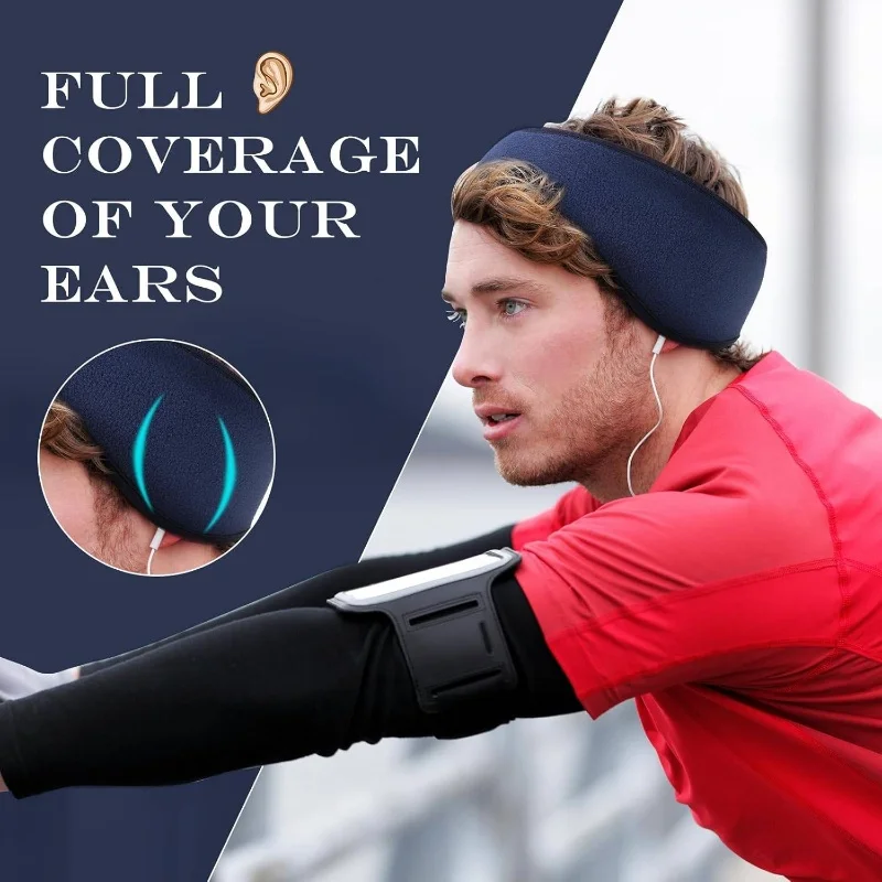 Winter Warm Headband Windproof Polar Fleece Ear Cover Running Skiing Sweatband Anti-cold Thermal Outdoor Sport Earmuffs Headwear