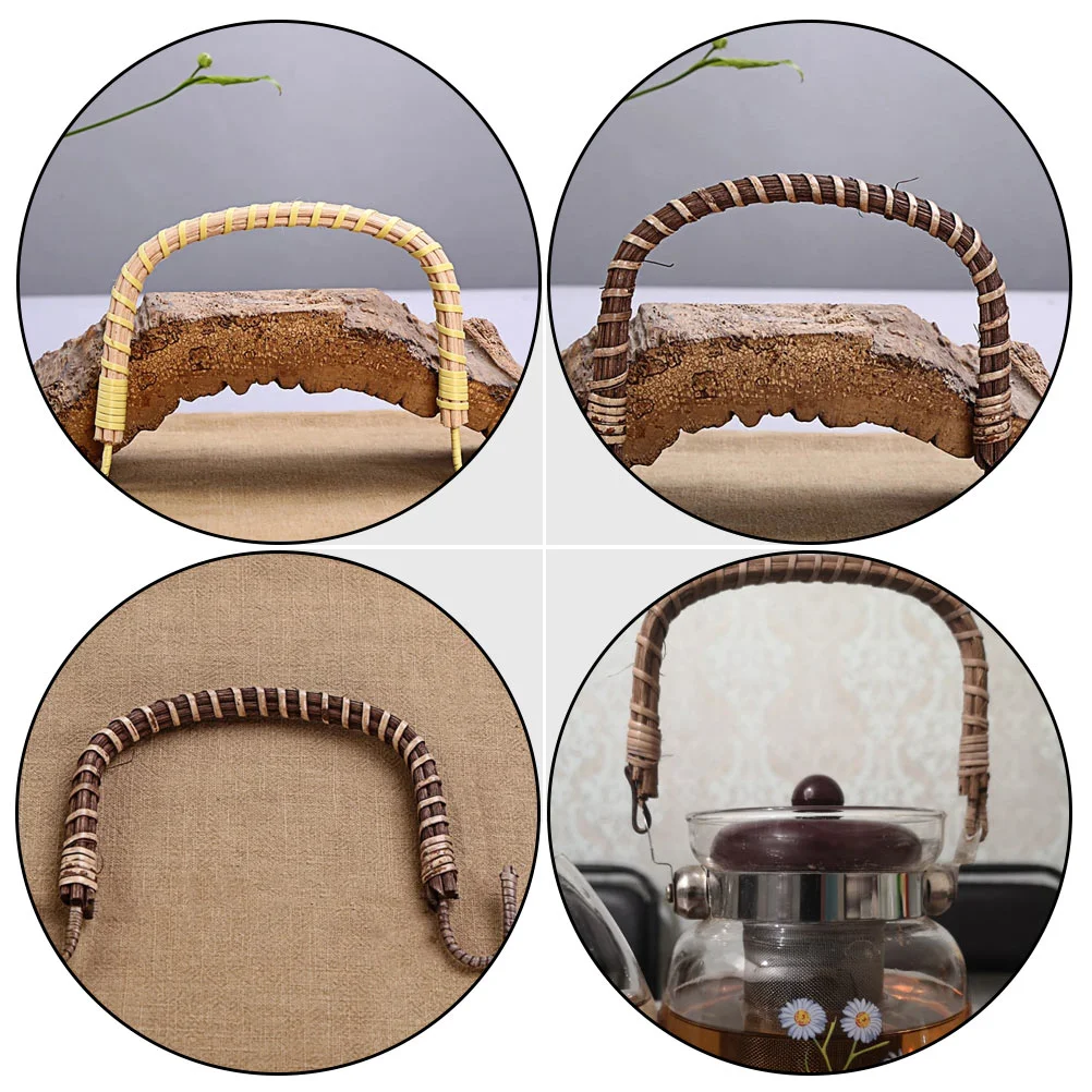 4 Pcs Teapot Handle Japanese Rattan Kettle Creative Grip Replacement Japanese-style Pottery