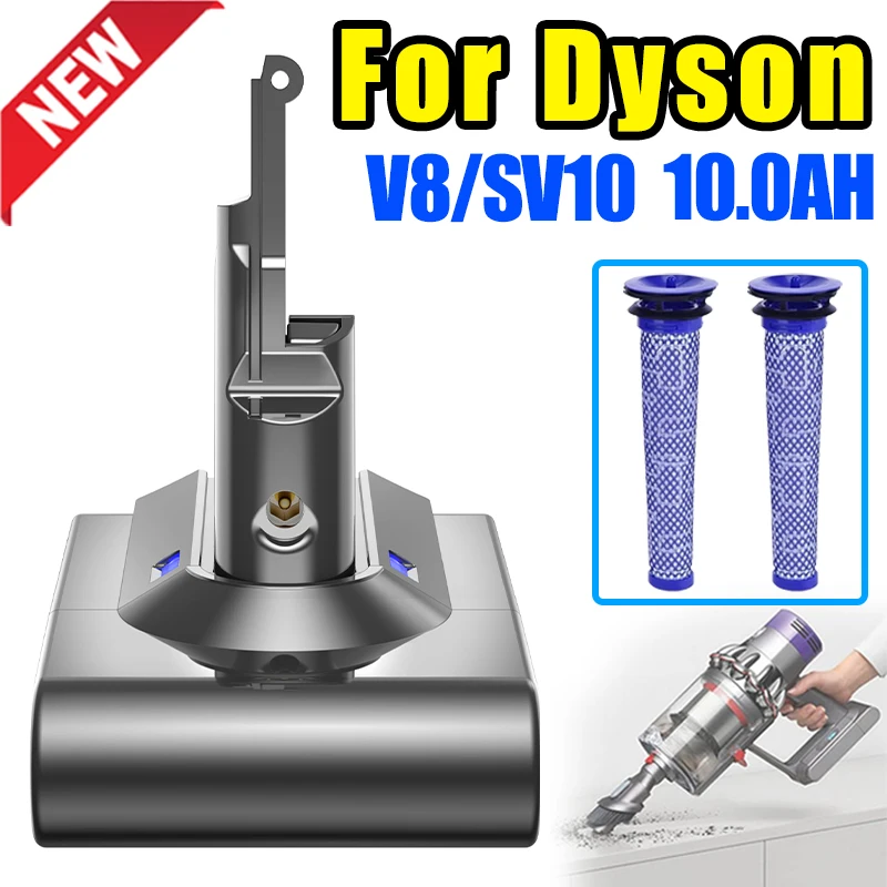 Powtree 6.0Ah/8.0Ah 21.6V For Dyson V8 Battery Absolute V8 Animal Li-ion  SV10 Handheld Vacuum Cleaner series Rechargeable - AliExpress