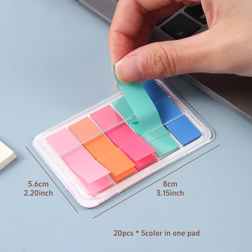 Macaron Color PET Memo Pad 100 Sheets Sticky Notes Self-adhesive Post Label Index Stickers Marker School A7692 5