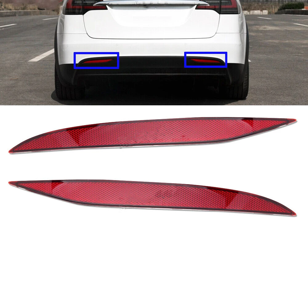 

2pcs Rear Bumper Reflector Light For Tesla Model X 2016 -2021 1034342-00-C 1034343-00-C 103434200C 103434300C car accessories