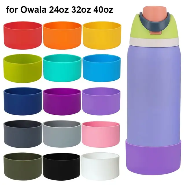 1Pcs Soft New Anti-Slip Silicone Boot Colorful Protective Bottle Bottom Base Soft Cup Sleeve for Owala 24oz 32oz 40oz 2