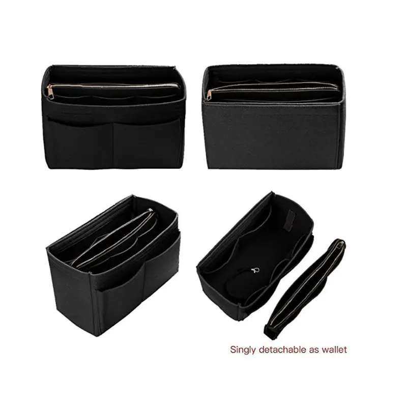Makeup Organizer Women Make up Organizer Felt Insert Bag for Handbag Travel Inner Purse Portable Cosmetic Bag
