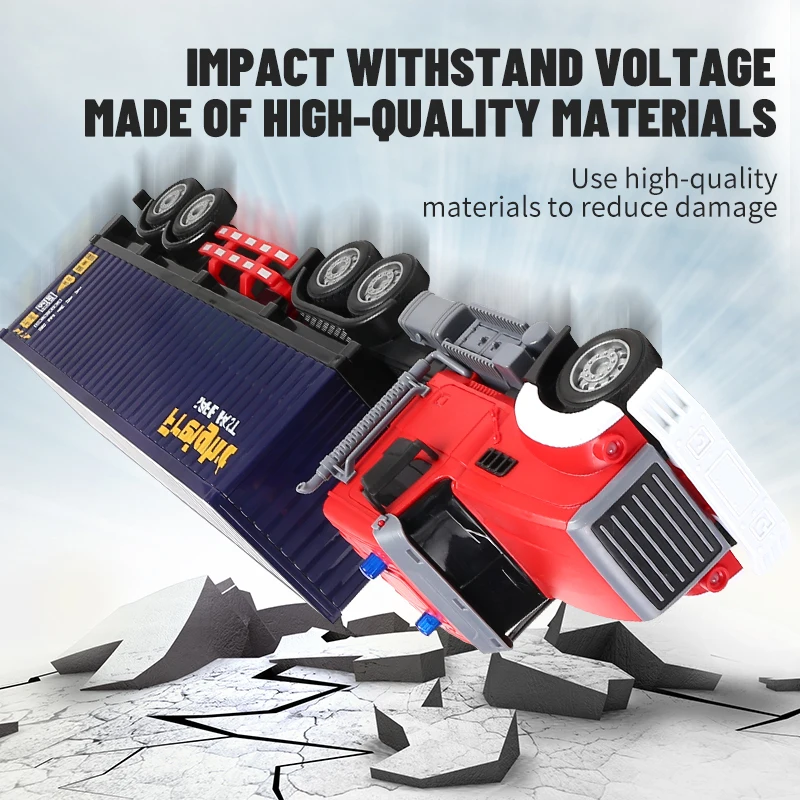 RC Car Big 1/12 1/24 9ch 6ch Remote Control Oil Tank Truck Electronic Simulation Trailer LED RC Container Truck Rechargeable