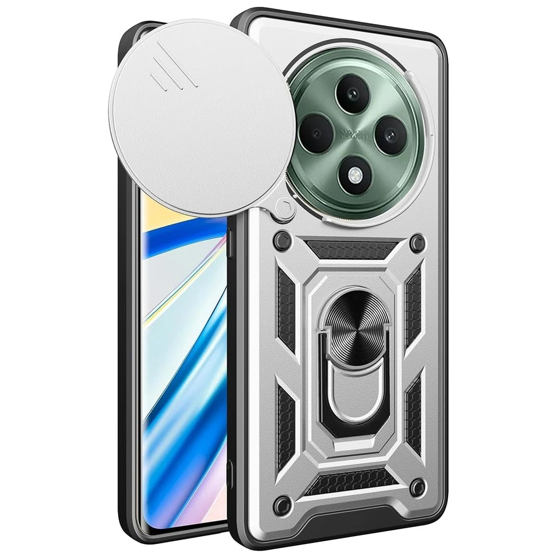 Enhanced Armor Case with Lens Protection and Magnetic Ring Holder