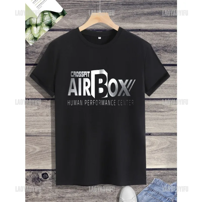 

Классическая уличная модная футболка Camiseta с принтом в виде букв для бокса, топ в стиле Харадзюку, крутая Мужская футболка с широким круглым вырезом