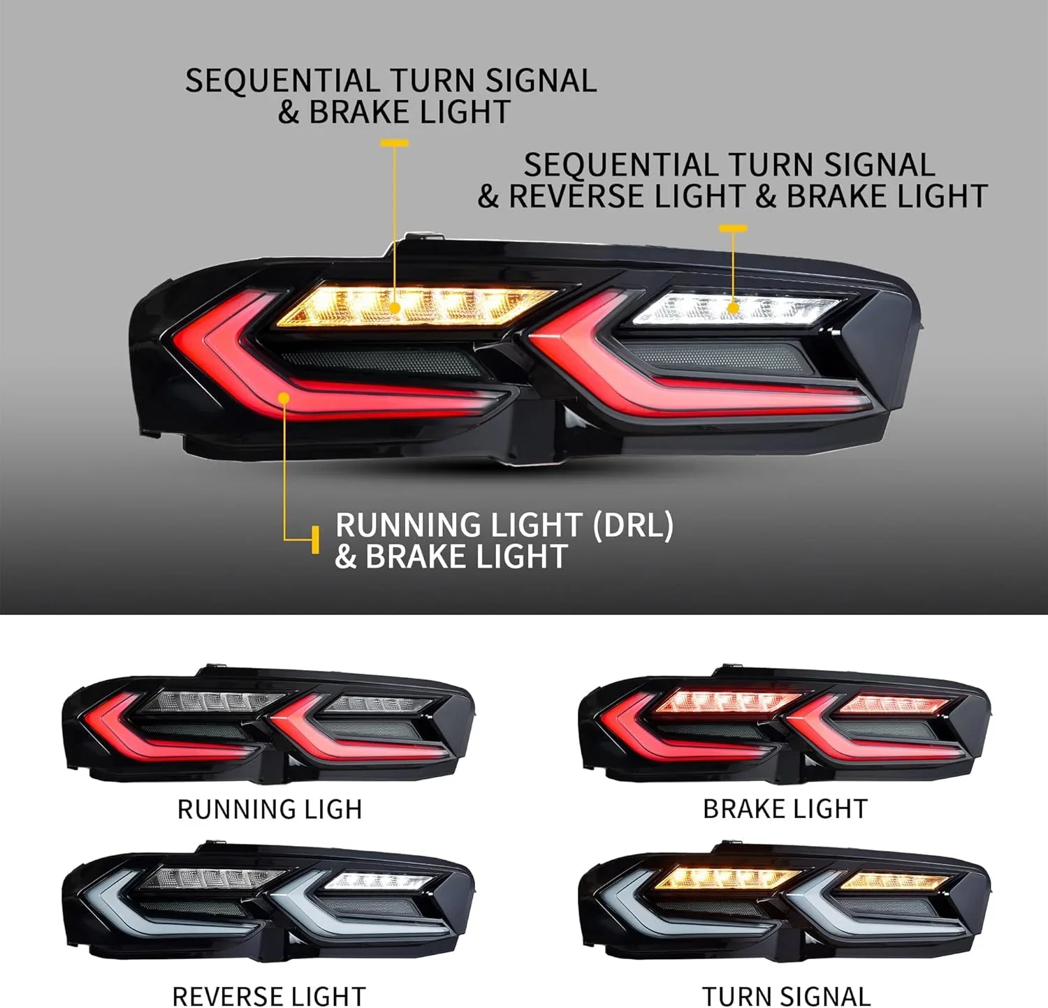 Vland Led-Achterlichten Voor Chevrolet Camaro-6e Gen Facelift (Ls, Lt, Lt1, Ss, Zl1)
