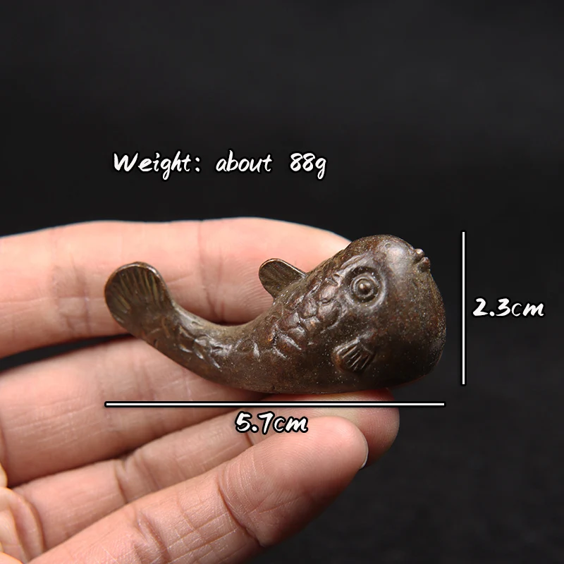 魚の置物,ミニチュアデコレーション,アンティーク銅,回転,家