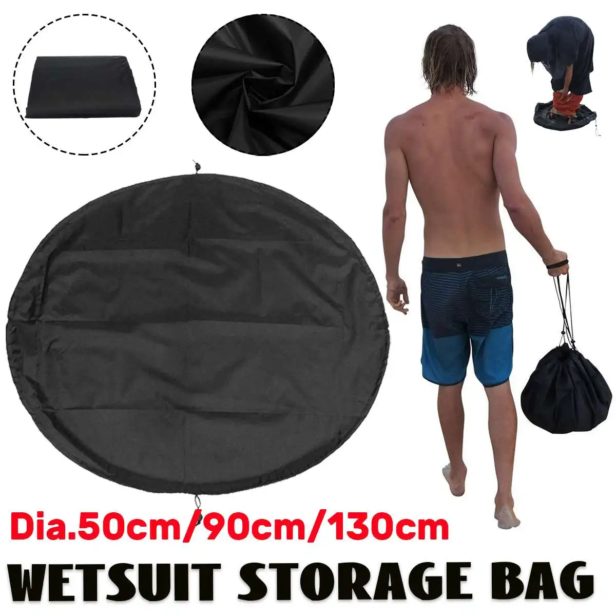 Diving Wetsuit Changing Mat Protective Storage Waterproof Foldable Dry Bag Surfers Beach Swimming Polyester Drawstring storage bag sports accessory