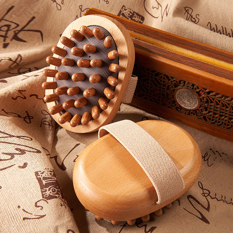Body Anti-Cellulite Brush – Wooden Essential Oil Spa Air Cushion Massage Hair Comb and Scalp Massage Brush for Body Therapy﻿ main image 0