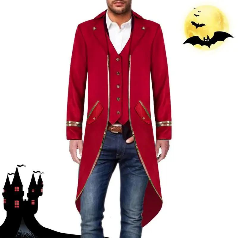 Tailcoat d'Halloween pour hommes, Tailcoat Vintage, Costume Gothique, Veste Victorienne, Masque Médiéval, Costume Tim ade, Adultes