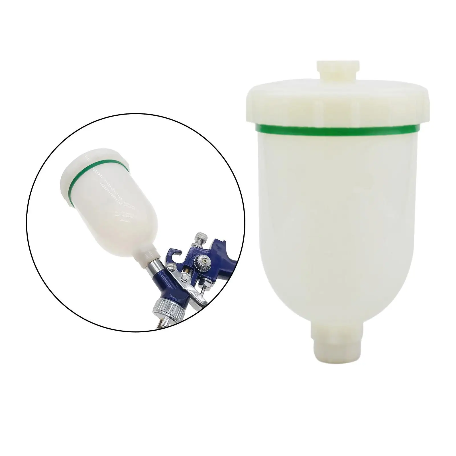 

Thicken Pot Container 300ml Stainless Steel Manual Female Thread Connector Jet for 0 Paint Hvlp