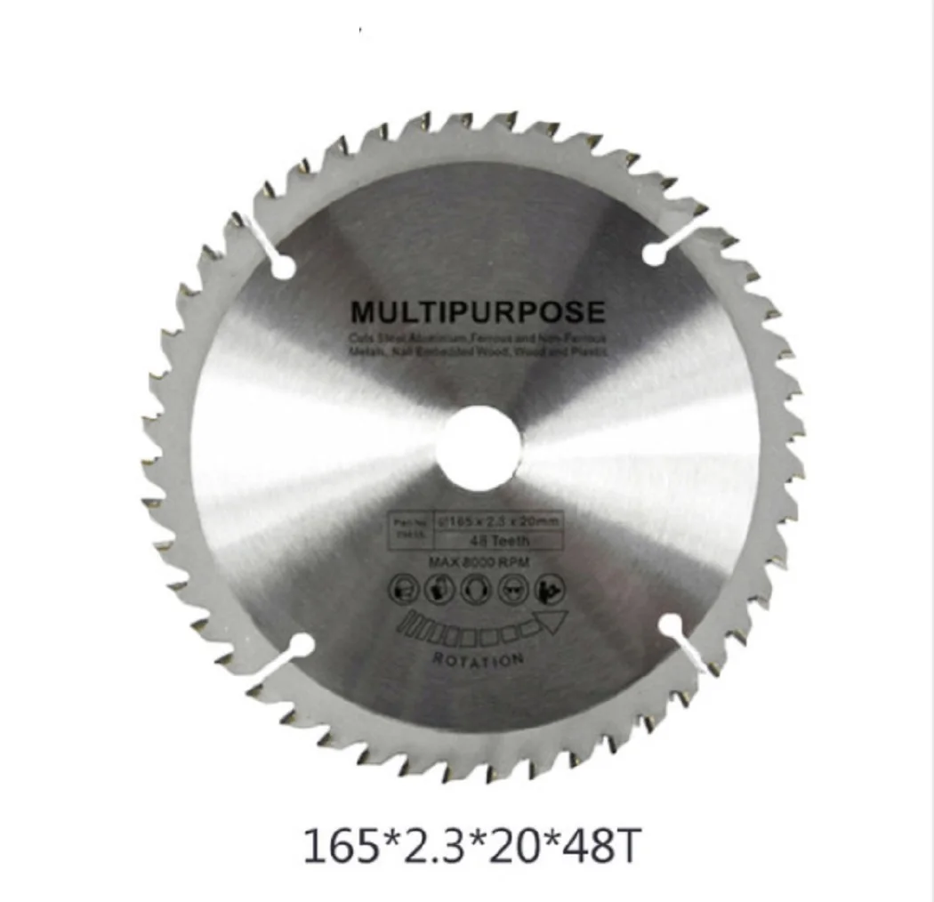 Metal Cutting Blade165mm × 2.3 mm ×20 mm ×48T Carbide Circular Saw Blade For Aluminum Iron Steel Metal Cutting Disc
